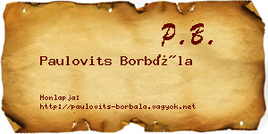 Paulovits Borbála névjegykártya