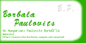 borbala paulovits business card